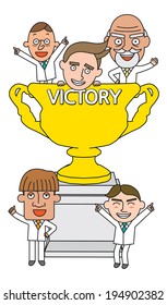 Funny line character illustration Business Story series