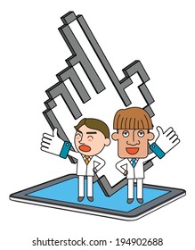 Funny line character illustration Business Story series