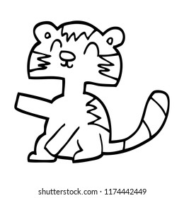 funny line drawing cartoon cat
