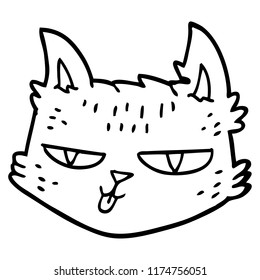 funny line drawing cartoon cat