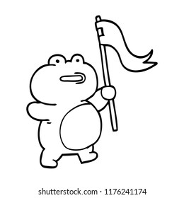 funny line drawing cartoon frog