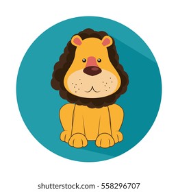 funny lion circus icon