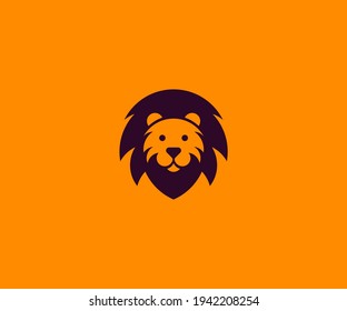 funny lion logo design illustration vector