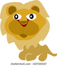 Funny Lion Vector Illustration