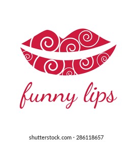 Funny lips symbols. Vector