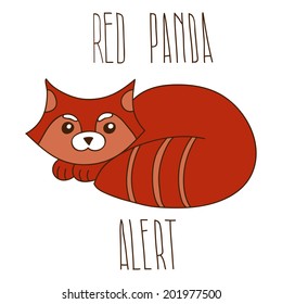 Funny little abstract red panda