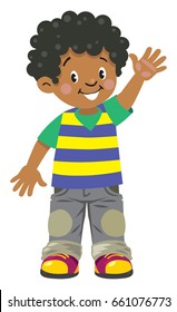 Funny little african boy