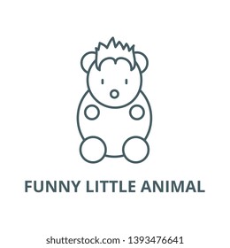 Funny little animal vector line icon, linear concept, outline sign, symbol