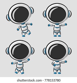 Funny little astronaut isolated on white background