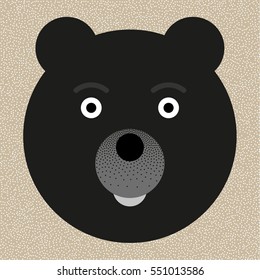 A funny little bear. Icon for graphic design