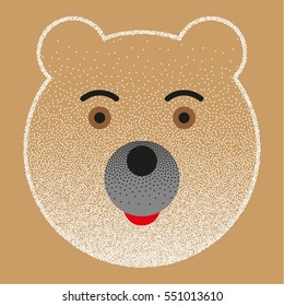 A funny little bear. Icon for graphic design