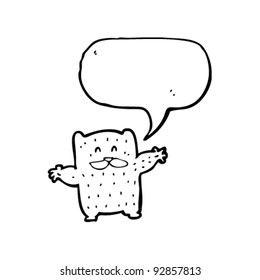 funny little bear with speech bubble
