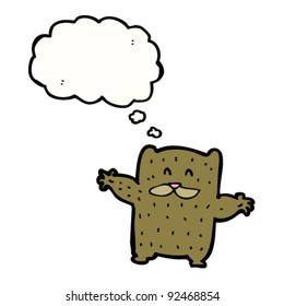 funny little bear with thought bubble