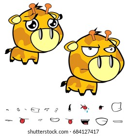 funny little big head giraffe expressions set in vector format very easy to edit 