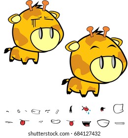 funny little big head giraffe expressions set in vector format very easy to edit 