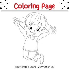 Funny Little boy coloring book page