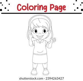 Funny Little boy coloring book page