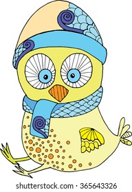 Funny little chicken illustration