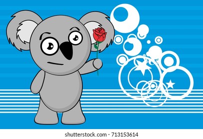 funny little chubby koala cartoon expression background in vector format 