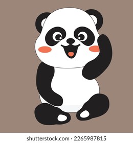 funny little cute panda vector image And illustration