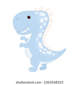 Funny little dinosaur. Vector graphics.