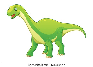 Funny Little Diplodocus Cartoon Illustration