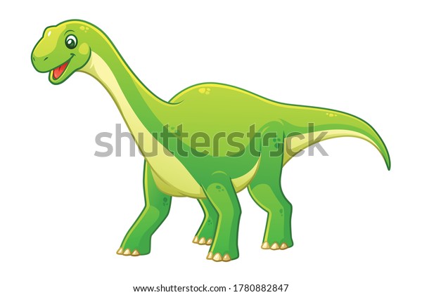 Funny Little Diplodocus Cartoon Illustration Stock Vector (Royalty Free ...