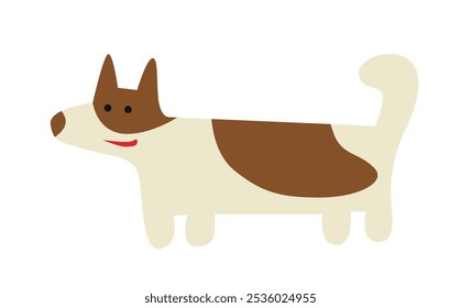 Funny little dog with spots, childish style