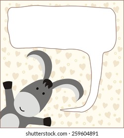 Funny little donkey with bubble speech