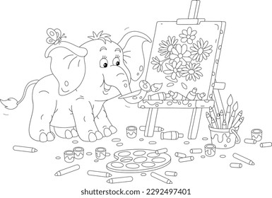 Funny little elephant drawing