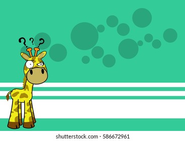 funny little giraffe cartoon expression background in vector format