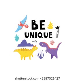 Funny little jurassic dinosaur cute card