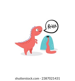 Funny little jurassic dinosaur cute card