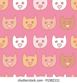 funny little kitten seamless pattern