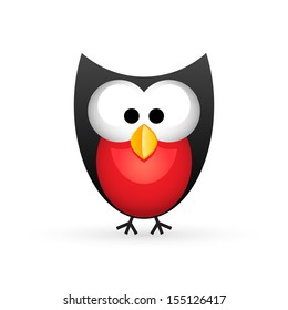 Funny little owl. Vector illustration.