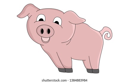 Cartoon Pig Back Illustration Stock Vector (Royalty Free) 1893360700 ...