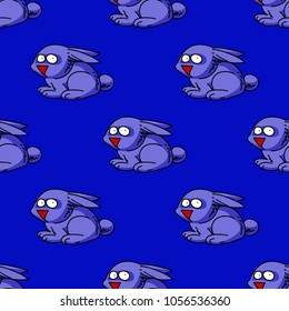 Funny little rabbit seamless pattern. Original design for print or digital media.