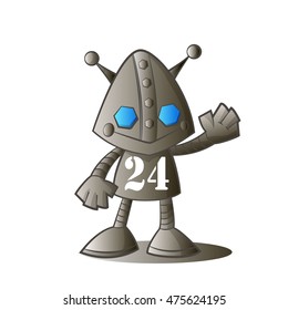 funny little robot on a white background