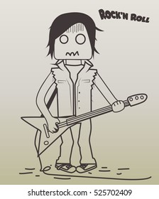 Funny little rock guy / Editable Eps 10