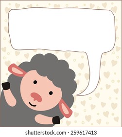 Funny little sheep with bubble speech