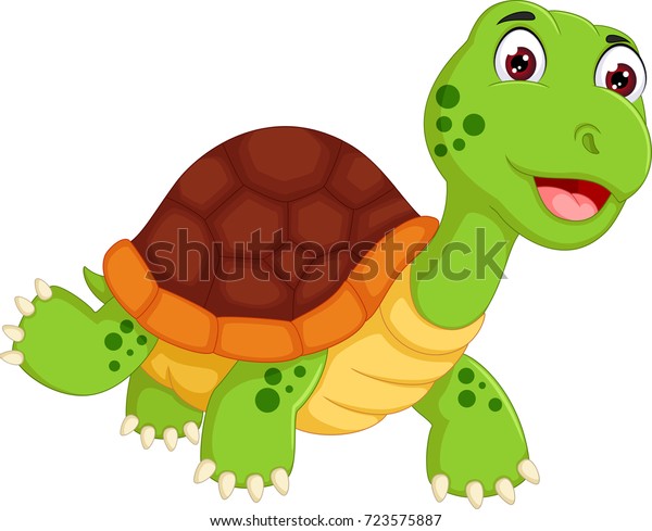 Funny Little Turtle Cartoon Stock Vector (Royalty Free) 723575887 ...