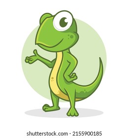 Funny Lizard Cartoon Character Vector