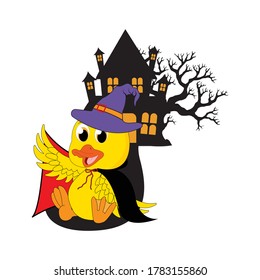 Funny lizard illustration design with halloween costume
