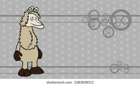 funny llama character cartoon background illustration in vector format