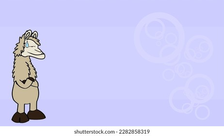 funny llama character cartoon background illustration in vector format