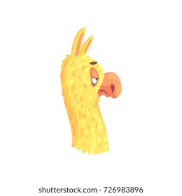 Funny llama character, cute alpaca animal cartoon vector Illustration
