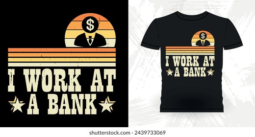 Funny Loan Officer Retro Vintage Banker T-shirt Design