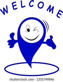 Funny location icon. Pin location.