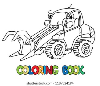 Funny log handler car with eyes coloring book