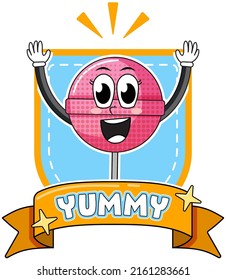 Funny lollipop cartoon character illustration